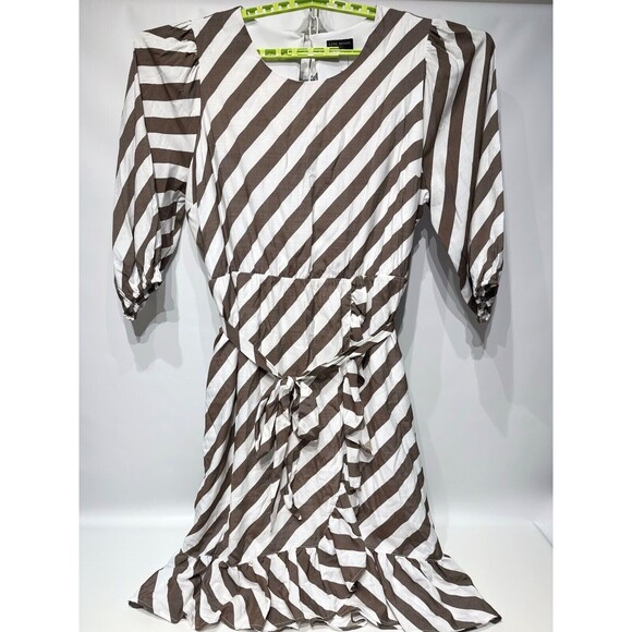 NWT $119.95 Lane Bryant Blouson Sleeve Ruffle Hem Midi Dress Women's Size 24 - Picture 4 of 16